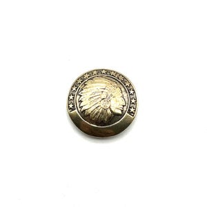 Leather Bags Luggage Decorative Buttons Indian Chief Design