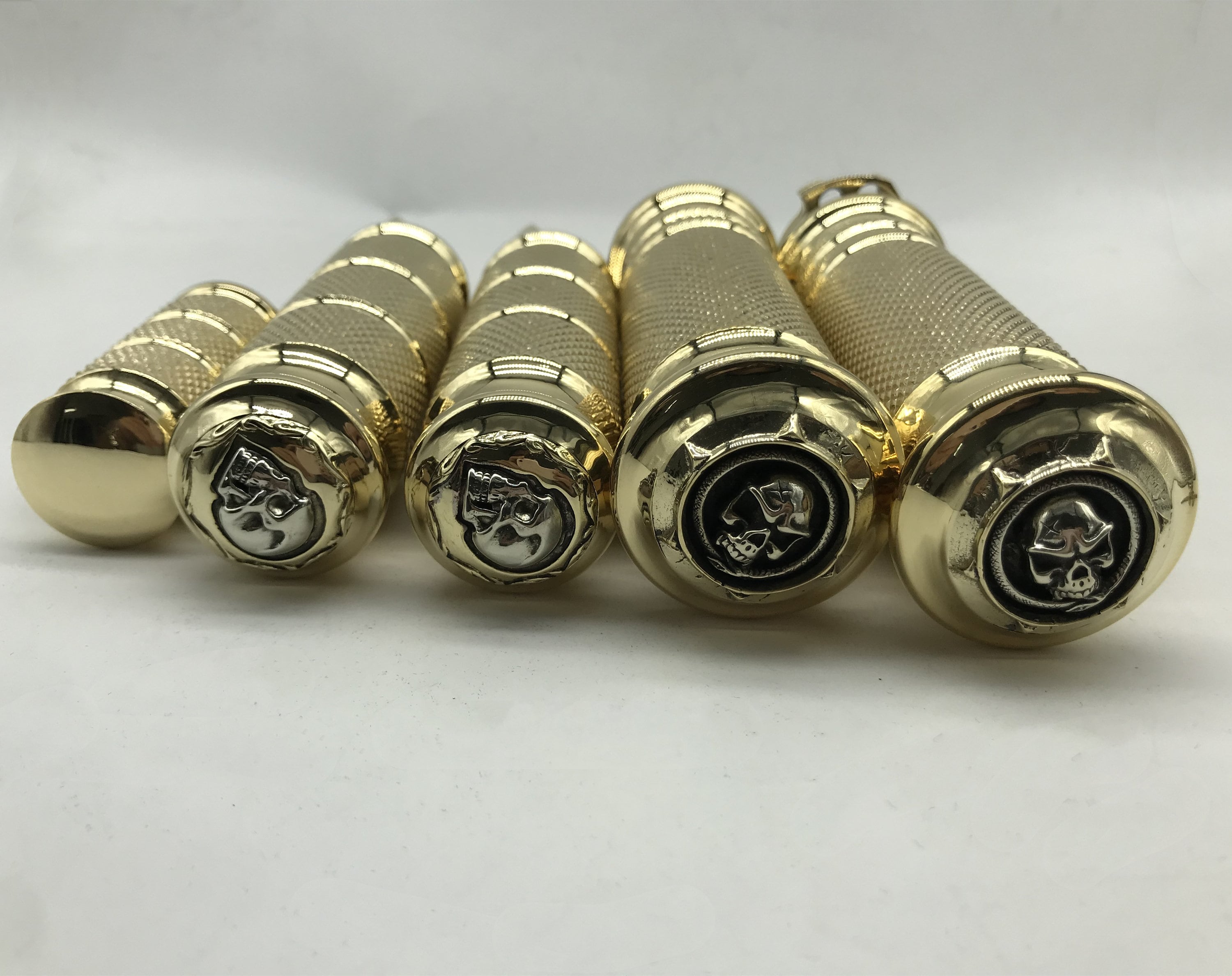 Motorcycle Custom Brass Skull Hand Grips+foot Pedal+shift Head for
