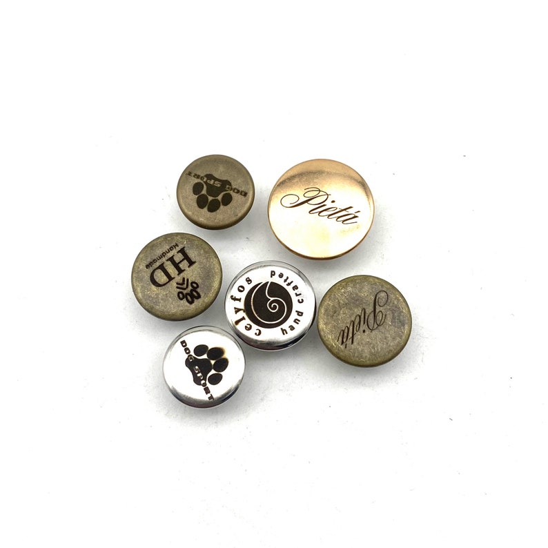 15/17/20mm Jeans Button Pin Customized Logo/Text Denim Button Replacement Personalised Brand Clothing Buttons image 5