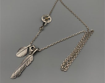 Silver Feather Charm Necklace Japan Fashion Necklaces Gift for BF