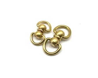 Double Head Loop Brass Swivel Ring Hook Leather Hardwares Chain Connector