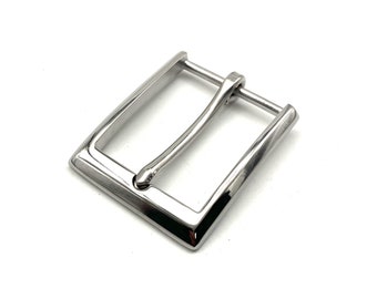 Mirror Finish Stainless Steel Buckle Premium Leather Belt Buckle Fastener Shiny Silver