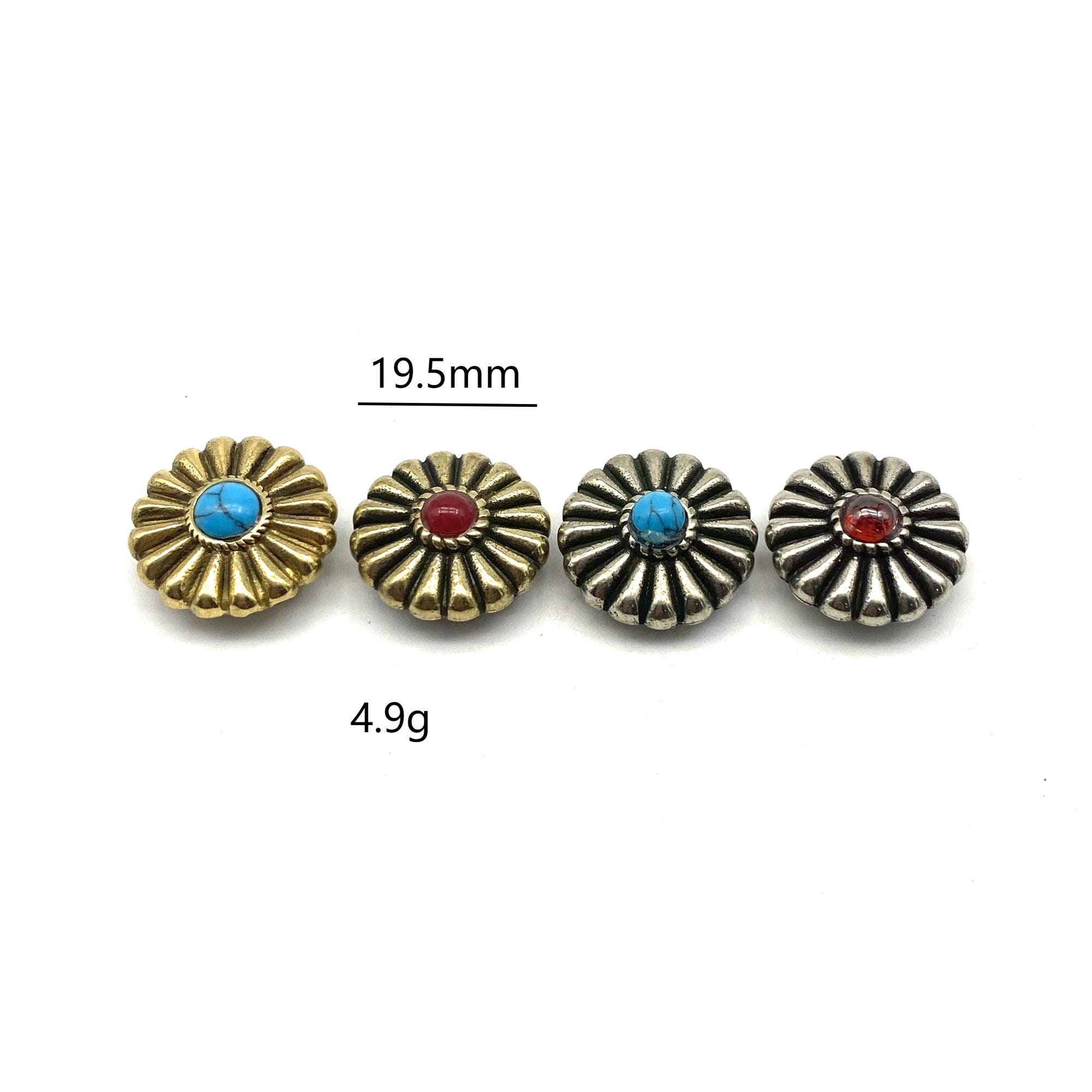 Turquoise Decorative Flower Conchos Rivets Screw Back Leather Repairing ...