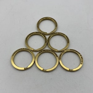 30mm Premium Brass Keyring Customized Engraving Key Ring Personalised Text Logo,Leather Keychain Rings,Leather Craft Hardwares image 3