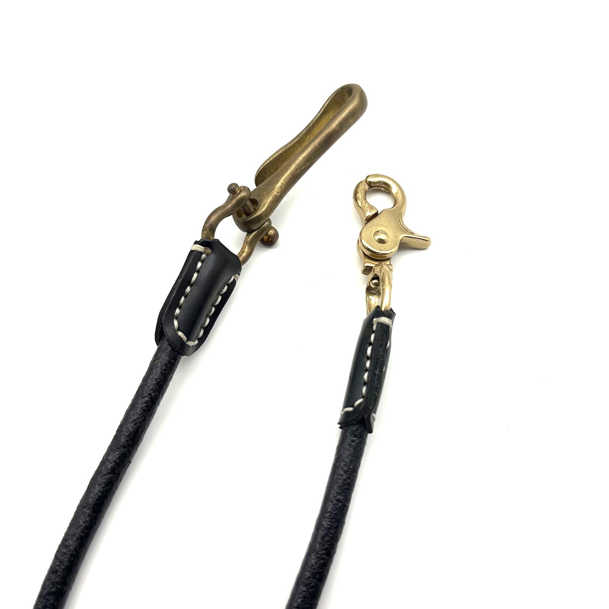 Leather Wallet Chain Brass Fish Hook+snap Clasp - Etsy