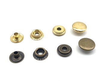 Broches de presión dorados/bronce de 15 mm, modelo 201, botones de presión de cuero para cierre de billetera y estuche de cuero.