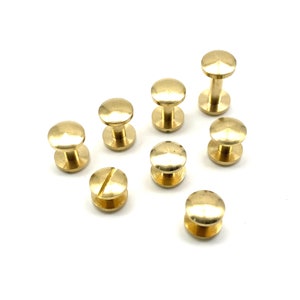 Rivetti Chicago in ottone a forma di arco, 10 pezzi (4-15 mm) per bottoni a vite per lavorazione della pelle