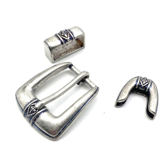 Vintage Silver Buckle Kits with Loop&Belt Tips,25mm Copper Belt Buckle