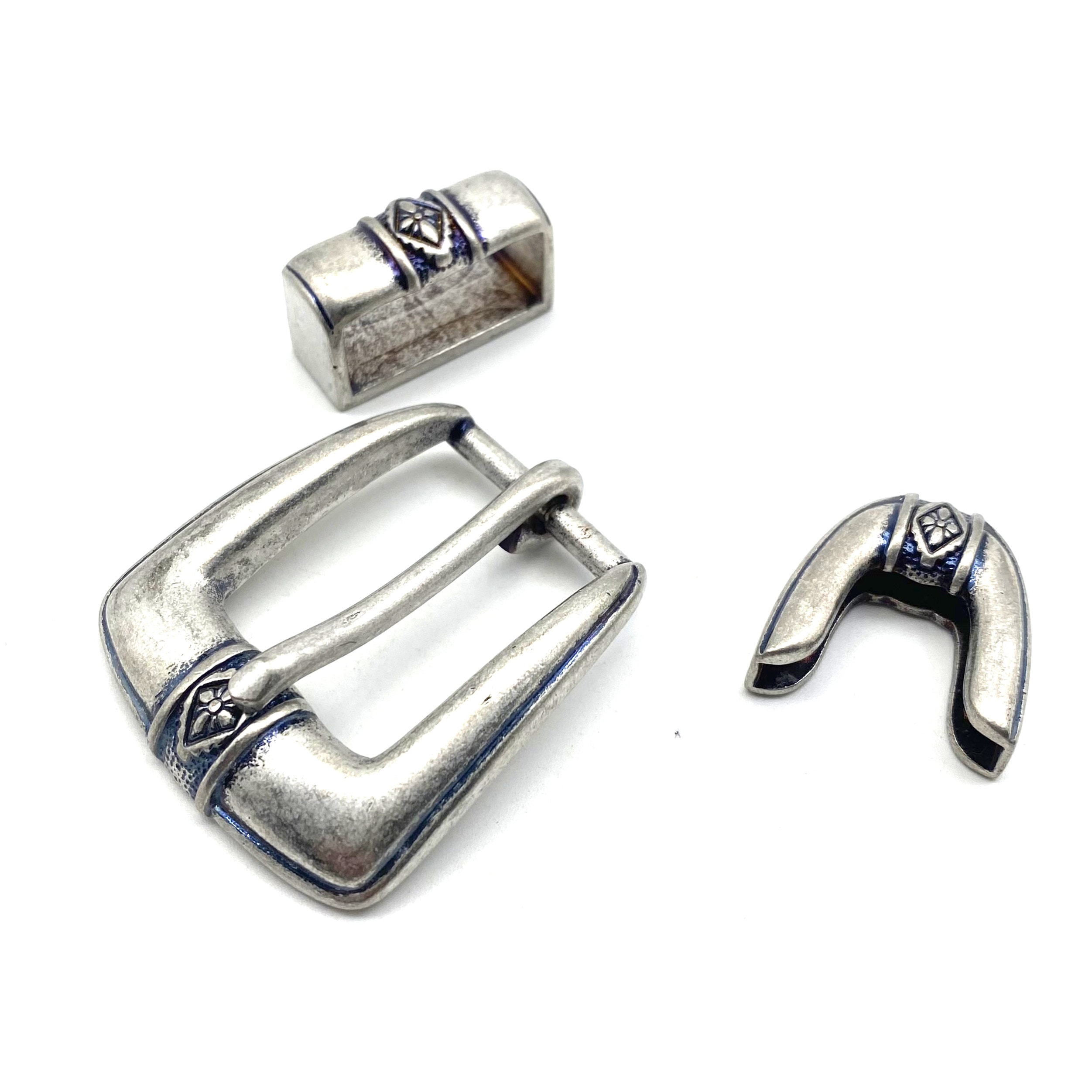 Vintage Silver Buckle Kits with Loop & Belt Tips,25mm Copper Belt Buckle