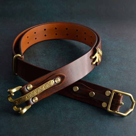 Handmade Littleton Cavalry Leather Belt Mens Street Wear  display picture 2