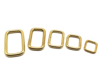 Messing rechthoekige lus lederen tas ringen riem schuifgesp tas hardware