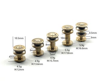 Bullets Button Leather Fastener Rivets Chicago Screw Post 4/6/8/10mm