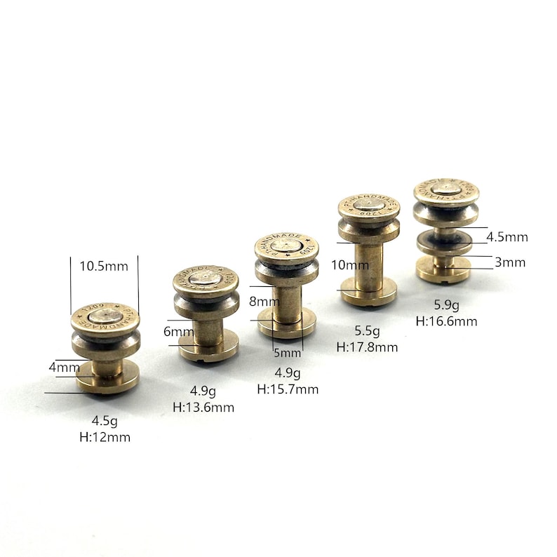 Bullets Button Leather Fastener Rivets Chicago Screw Post 4/6/8/10mm - Etsy