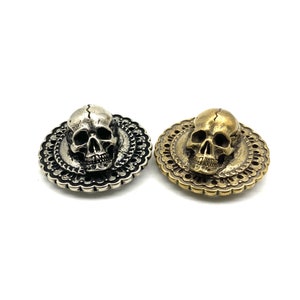 Crown Skull Conchos Geschroefde lederen portemonnee tas decoratie-accessoires