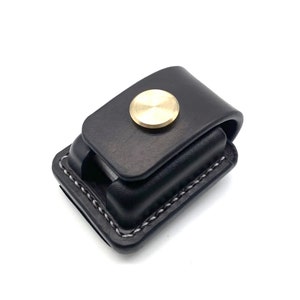 Handmade Flat Zippo Lighter Case Leather Cover Zippo Belt Keychain Holder #Sales