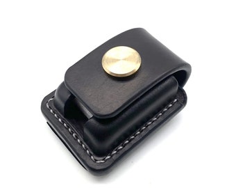Handmade Flat Zippo Lighter Case Leather Cover Zippo Belt Keychain Holder #Sales
