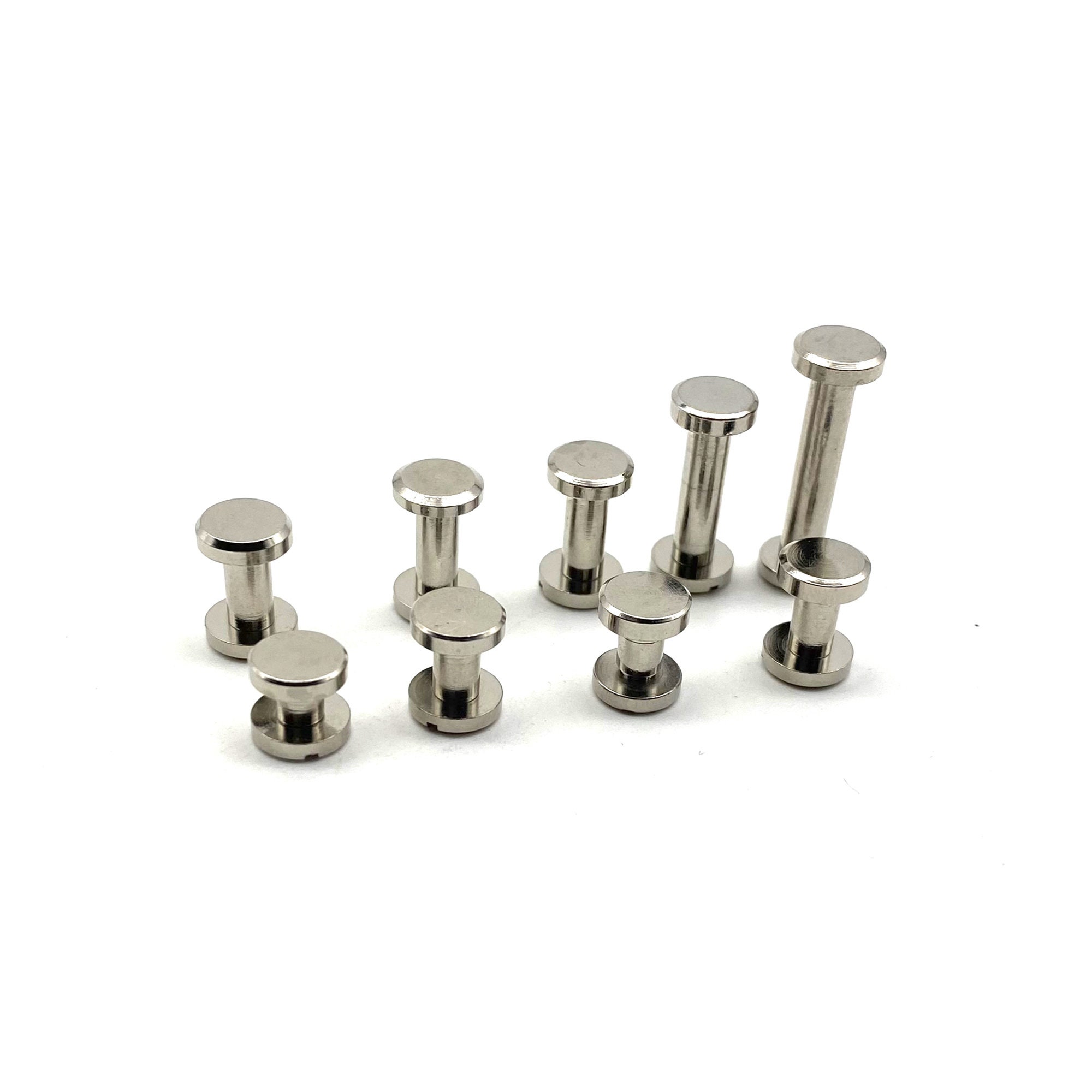 Novel Rivet 8mm Post Silver Chicago Screw Rivets Leather Screw Post Button Book ...