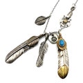 Goros Silver Feather Charm DIY Necklace Japan Fashion Necklaces Gift for BF product logo