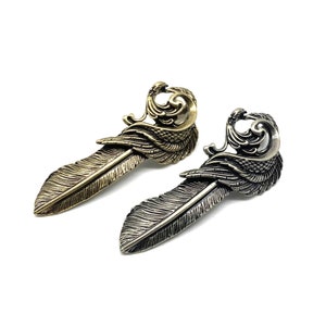 Brass Feather Charm,Necklace DIY Pendants,Keychain Charm