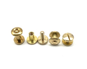 Brass Chicago Screw Rivets Leather Fastener Rivet Height 3.5/5.5/7.5/9.5mm