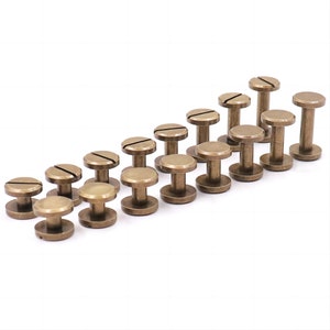 Rivetti a vite Chicago in bronzo Rivetti di fissaggio in pelle Borchie in ottone 4-15 mm