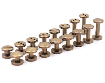 Bronze Chicago Screw Rivets Leather Fastener Rivets Brass Studs 4-15mm