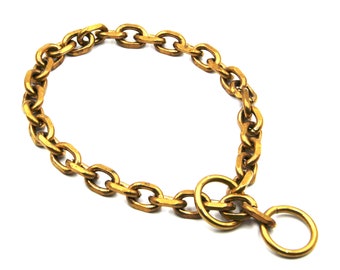 Dog Choke Collar Brass Chain Dog Necklace 13mm Cross Link Chain