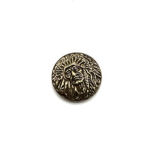 Leather Bags Luggage Decorative Buttons Indian Chief Design