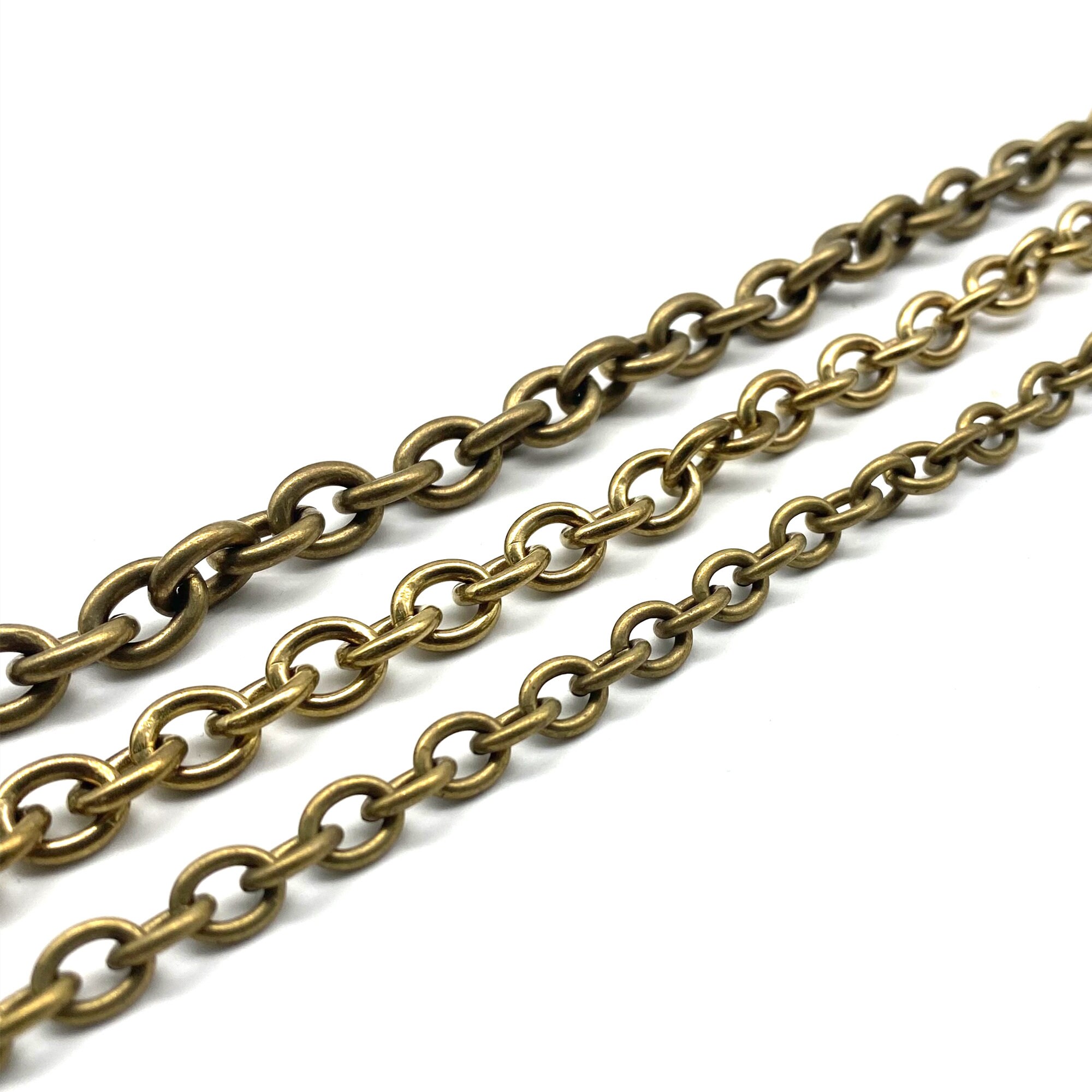 【新品】calma store Solid Brass Chain Solid Brass O Link Cable Chain: Jewelry & Leather Bag Chain - Etsy