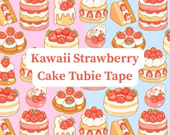 Tubie Tape - Kawaii Strawberry Cake | for Feeding Tubes, Central Lines, and More