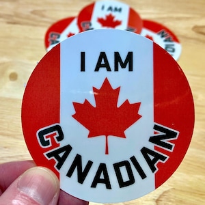 Sticker Je suis canadien // Sticker durable // Sticker drapeau canadien // Affichez votre fierté canadienne n'importe où // Stickers drapeau du Canada