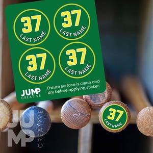 Custom Bat Knob Labels // Perfect for Baseball, Softball Bats // High Quality Bat Knob Stickers // Waterproof // Personalization Available