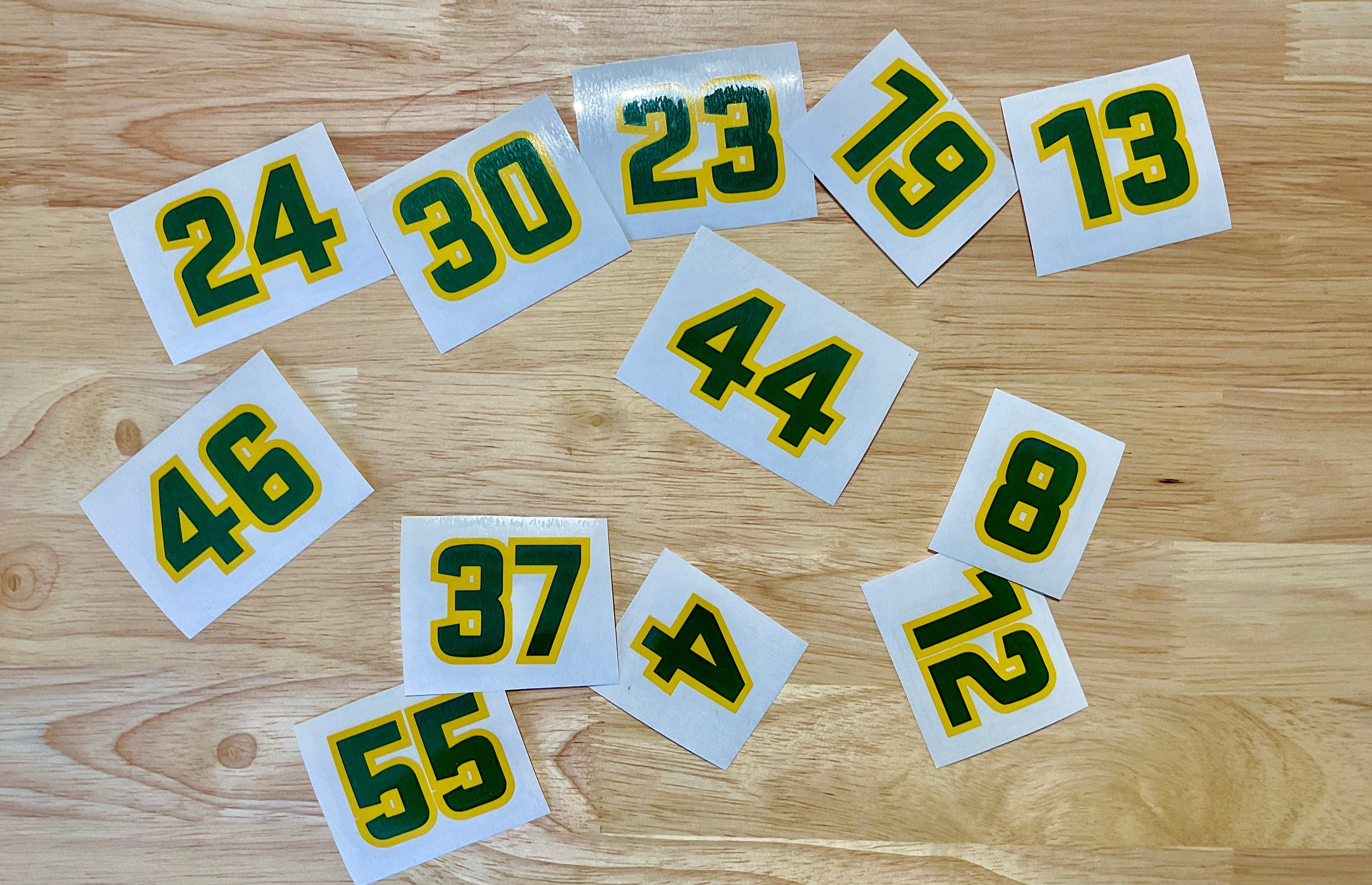 Custom Sports Numbers Vinyl Decal // 1.5" or 0.8" // Perfect for hockey, football, lacrosse, baseball, softball, hockey helmet stickers