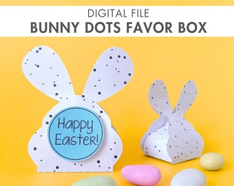 Bunny (dots) favor box, Easter box SVG, Easter box digital download, Spring DIY, Favor box SVG for silhouette, Easter candy box template