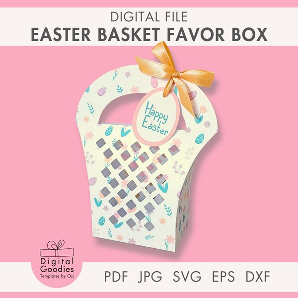 Easter box SVG, Easter box digital download, Spring DIY, Favor box SVG for silhouette, Easter candy box template