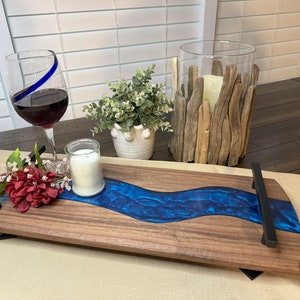 Walnut Wood with Pacific Blue Epoxy