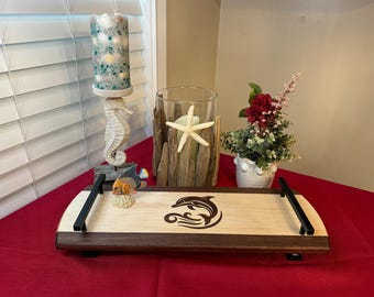 Personalized Nautical Charcuterie Board: Walnut Inlay Serving Tray