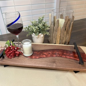 Walnut Wood with Red Wine Epoxy
