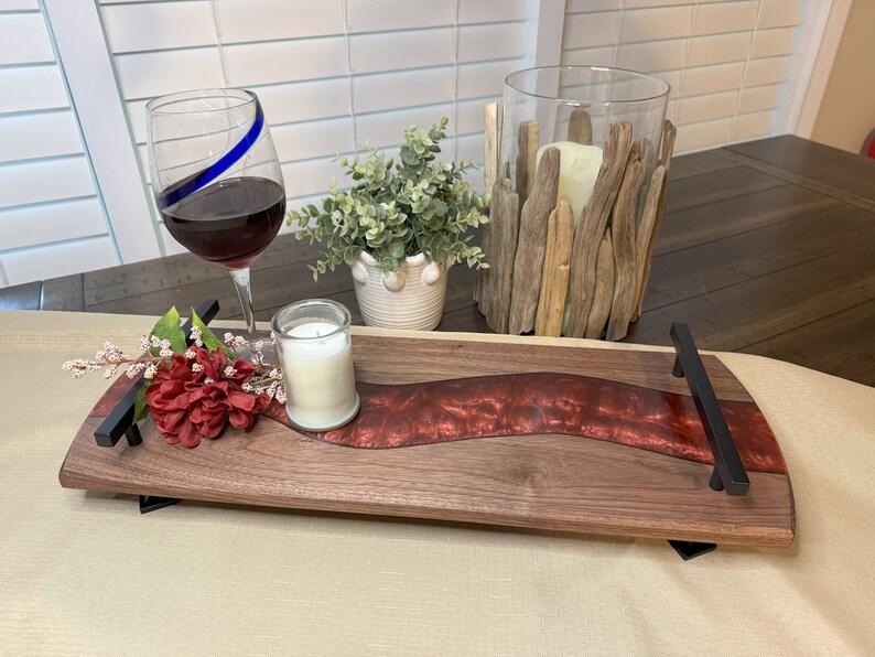 Walnut Wood with Red Wine Epoxy