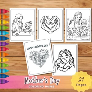 Mother&#39;s Day Coloring Page, Printable Mother&#39;s Day Coloring, Mother&#39;s Day Sheets, Mother&#39;s Day Coloring Book For Kids, Mothers day coloring