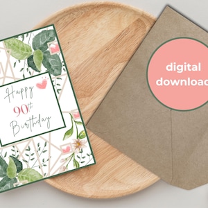 happy 90th birthday, 90th birthday card, card for dad, card for grandad, card for mum, age 90, 90th birthday gift,