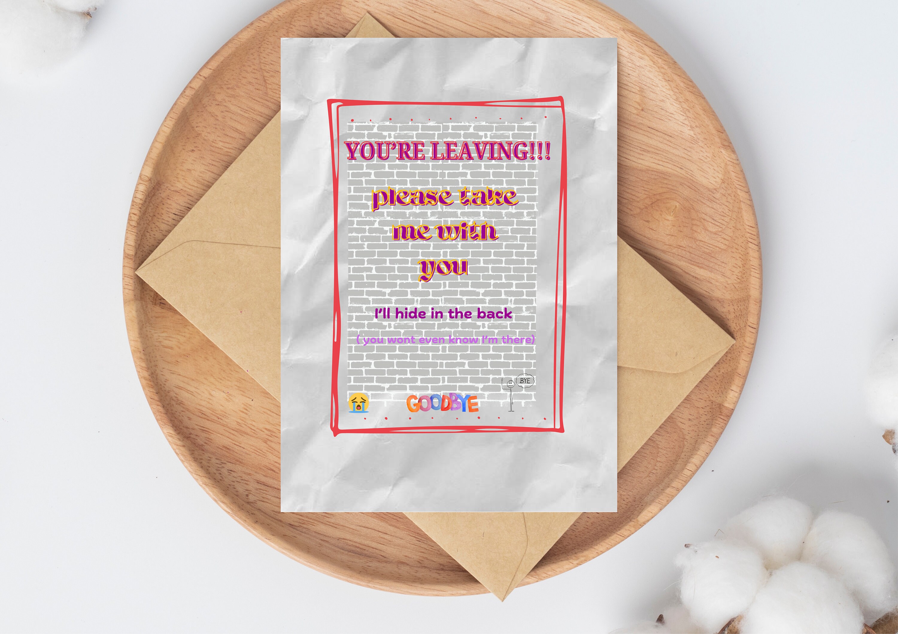 Printable Going Away Card for Coworker or Boss, Funny Going Away Gift