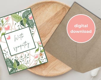 carte de sympathie, carte de sympathie florale, carte pour le deuil, carte de deuil imprimable, carte de deuil,