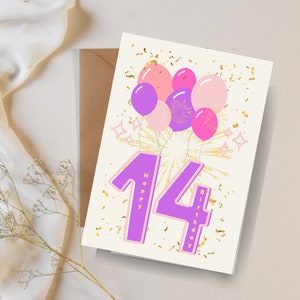 14.Geburtstagskarte, Grußkarten, 14.Geburtstagskarte, 2010 Geburtstagskarte, Karte zum 14.Geburtstag, 2010 Geburtstagskarte
