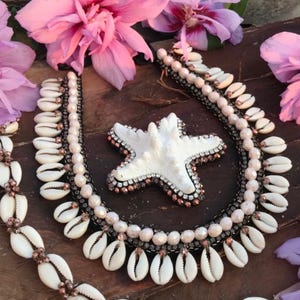 Boho Beach Goddess:Cowrie Shell Bib Necklace for Summer Weddings and Festivals_ Handmade Statement Necklace_