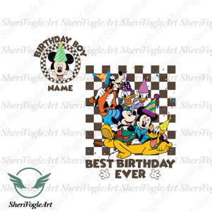 Gepersonaliseerde naam muis verjaardag jongen Svg, aangepaste verjaardag jongen cadeau, beste verjaardag ooit Svg, jongen verjaardag Svg, aangepast cadeau voor verjaardagsfeestje