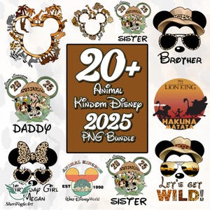 Animal Kindom Cartoon 2025 Png Bundle, Cruise Paper Png, Family vacation png, Family cruise paper, Digital Download