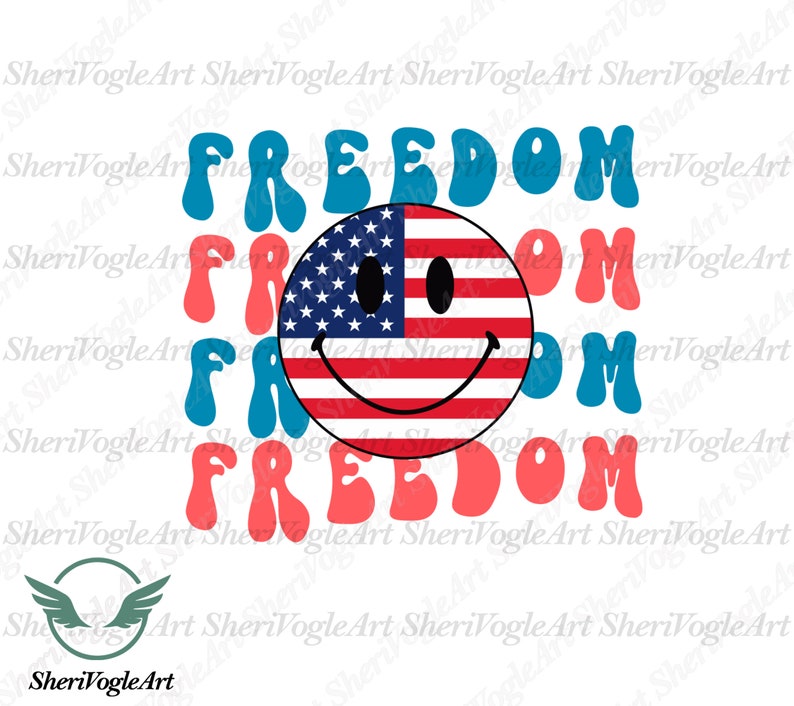Freedom Smile Face 4h of July SVG Digital - Etsy