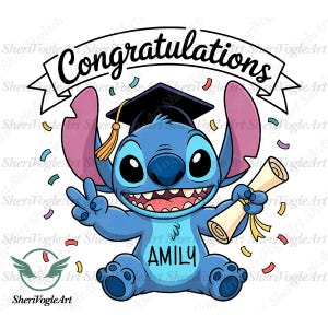 Blue Monster Graduation PNG: Custom Name, Class of 2023 (Digital Download)