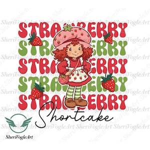 Niedliche Erdbeere Charaktere Png, Beere Süßes Mädchen Cartoon Kinder Png, Kokette Erdbeere Png, niedlicher Cartoon digitaler Download